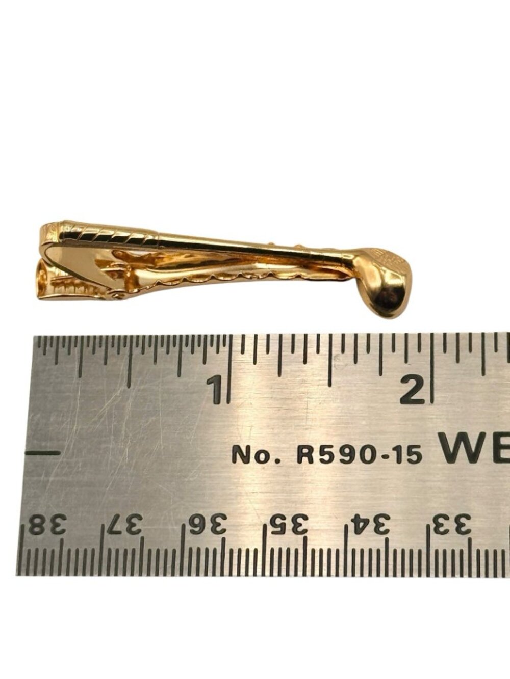Vintage Golf Club Tie Clip Bar Driver Gold Tone Mid Century Driver - Picture 4 of 4